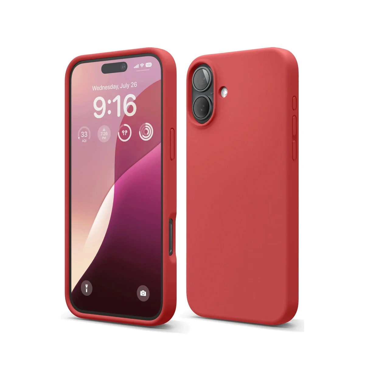 iPhone 16 Plus Nano İçi Kadife Silikon Kılıf - Kırmızı | %100 Yerli Üretim