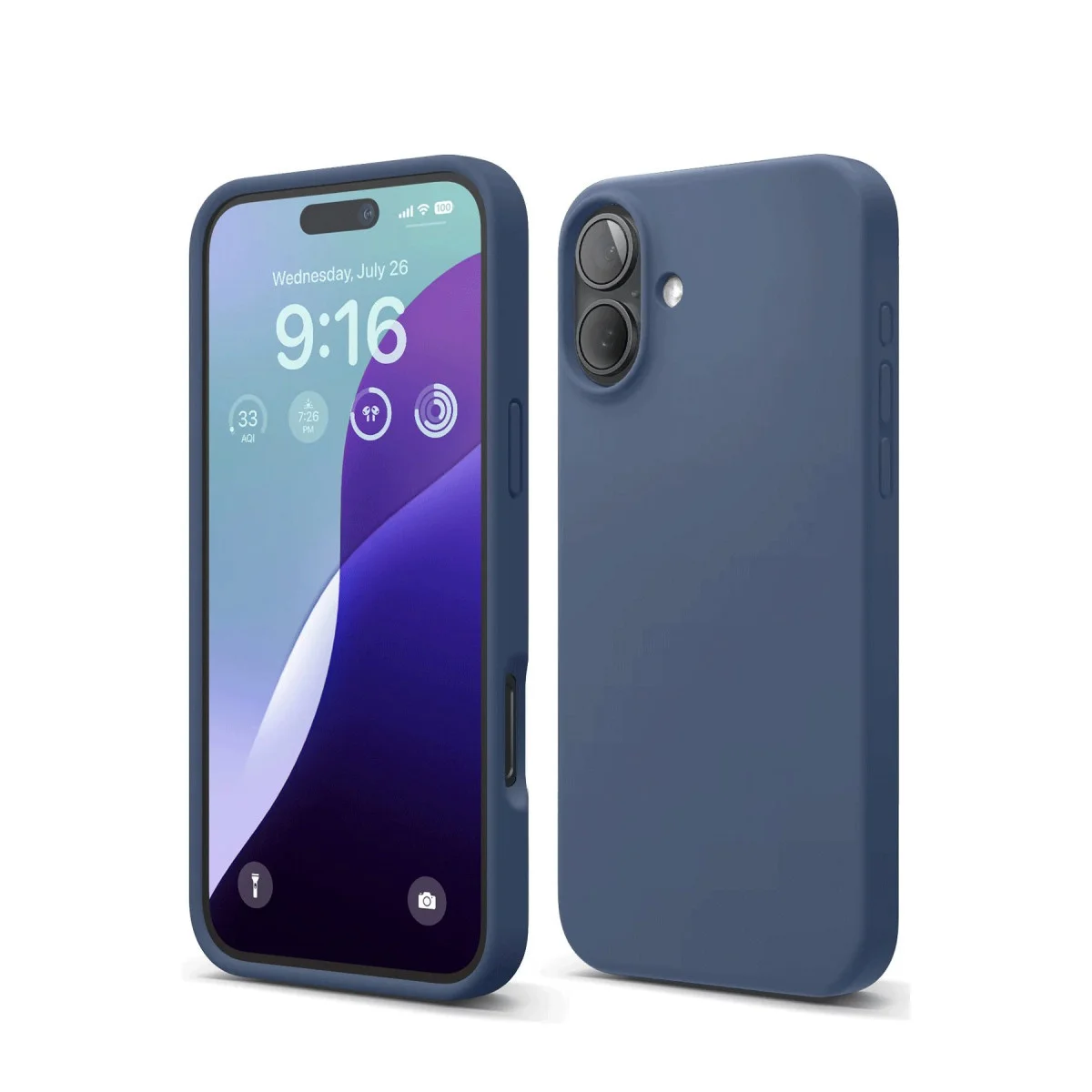 iPhone 16 Plus Nano İçi Kadife Kılıf - Lacivert (Yerli Üretim, Şık ve Güçlü Koruması)