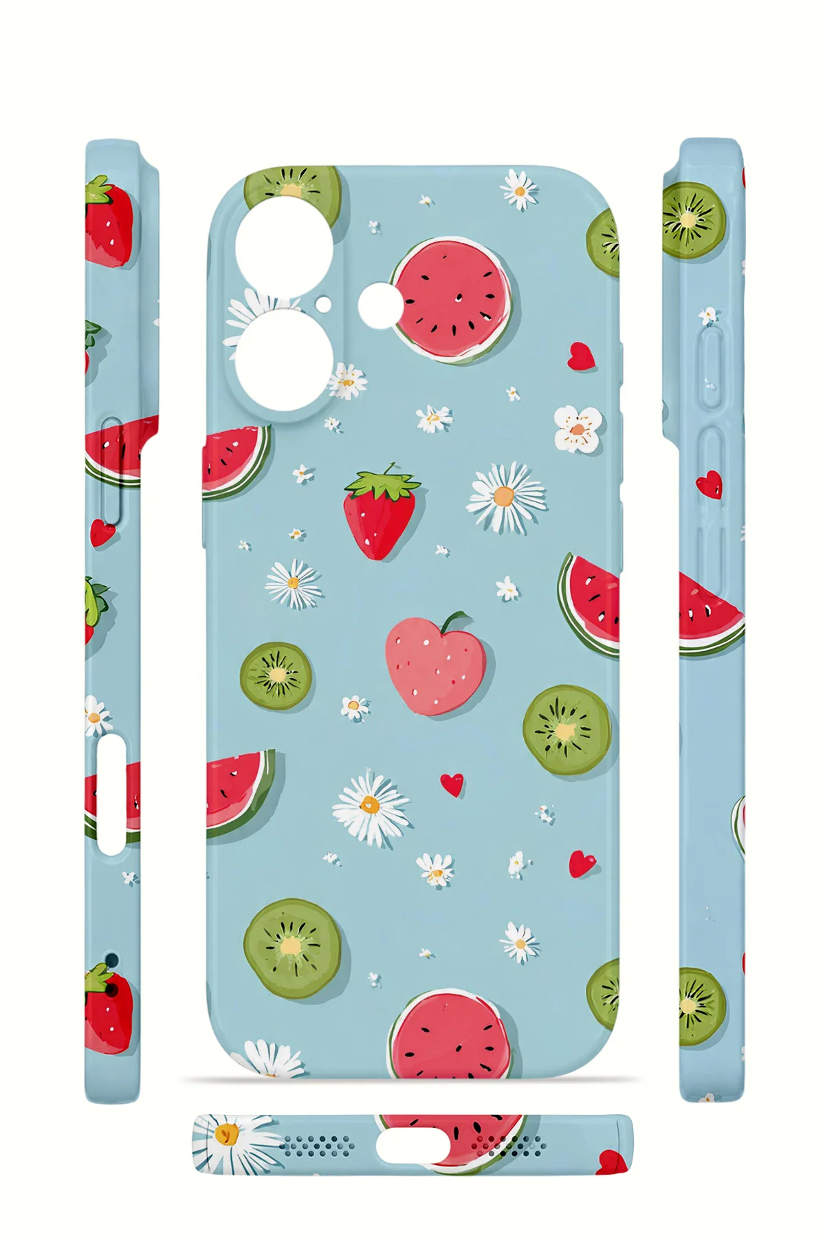 iPhone 16 Plus Vorian İnce Kamera Korumalı Mika Kılıf Fruit Confetti Sky