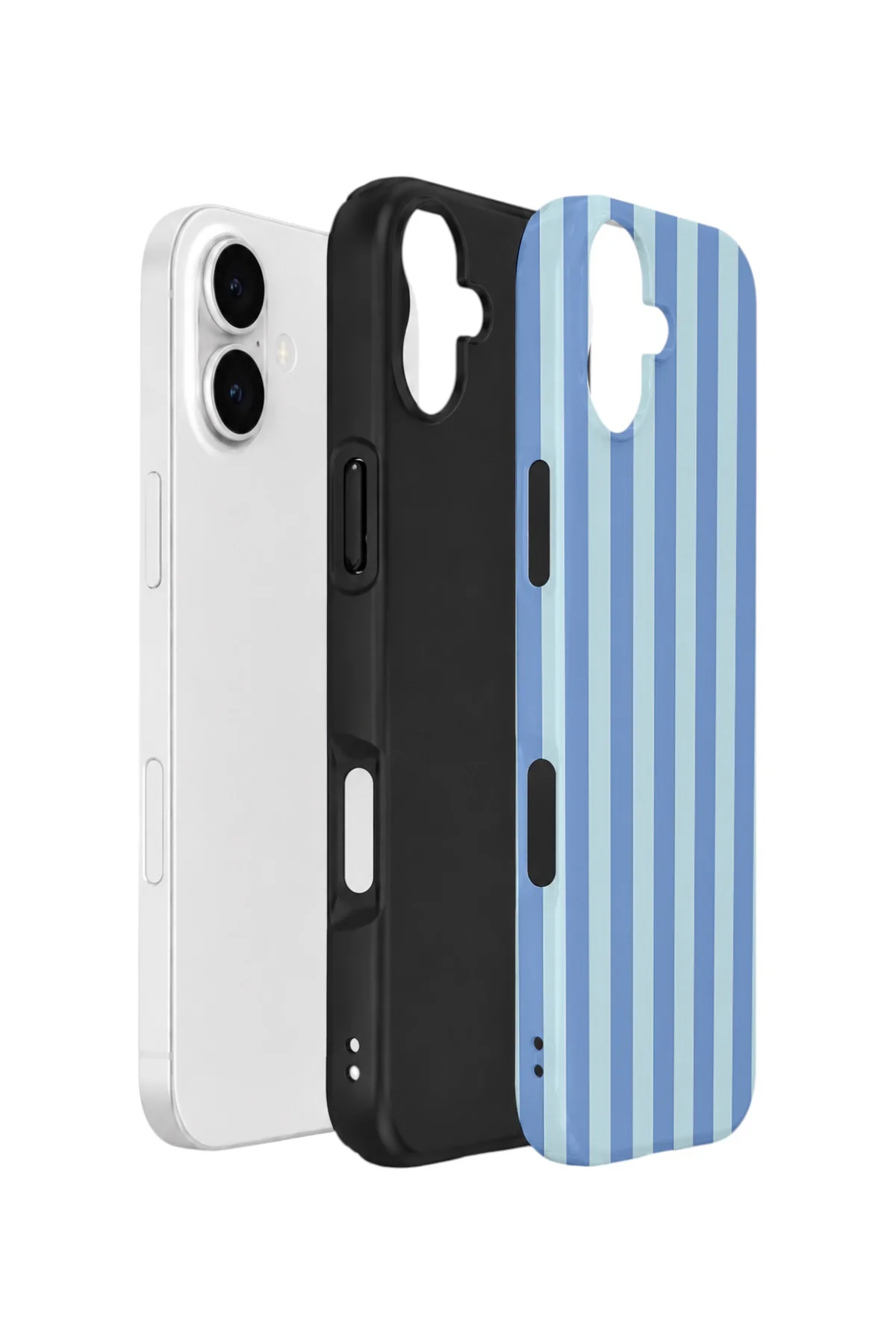 iPhone 16 Plus Vorian Çift Katmanlı Kılıf Blue Gelato Stripe