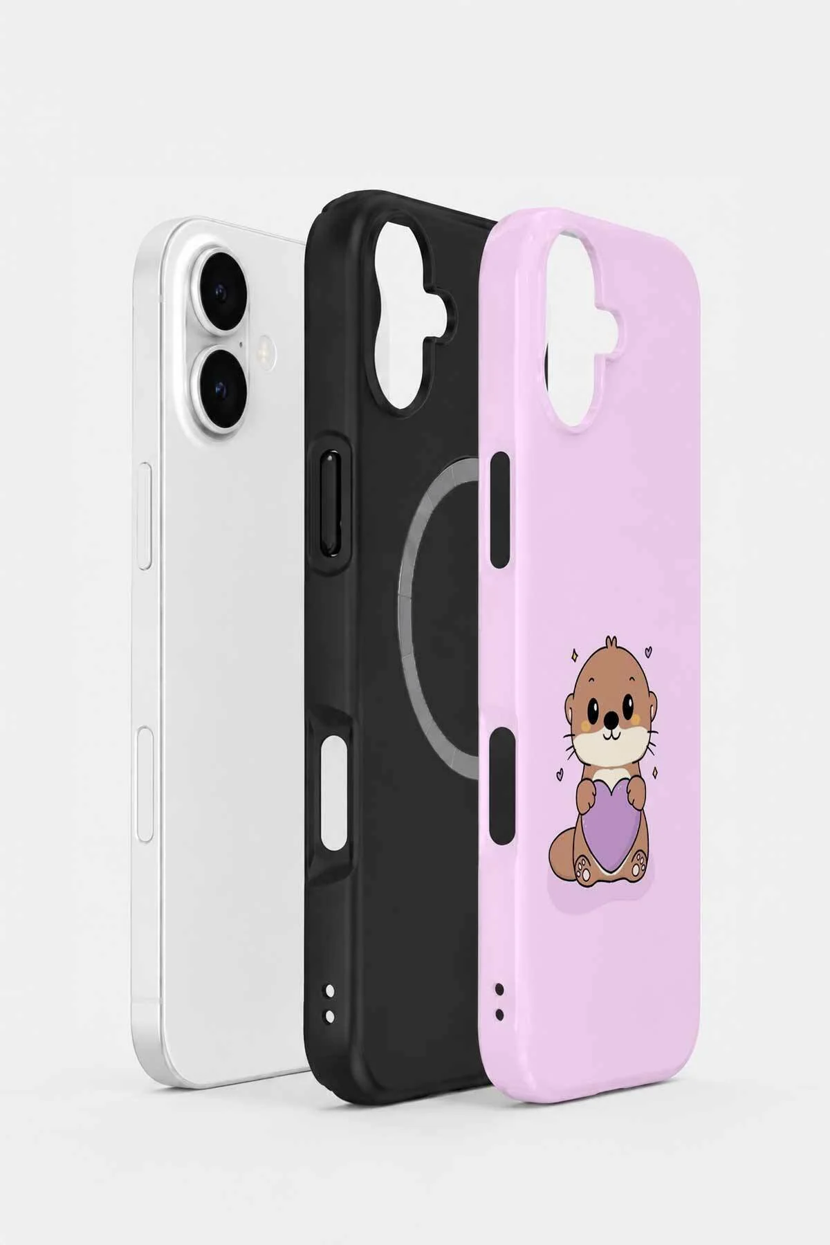 iPhone 16 Plus Vorian MagSafe Çift Katmanlı Pembe Hamsterli Kılıf - Görsel 2