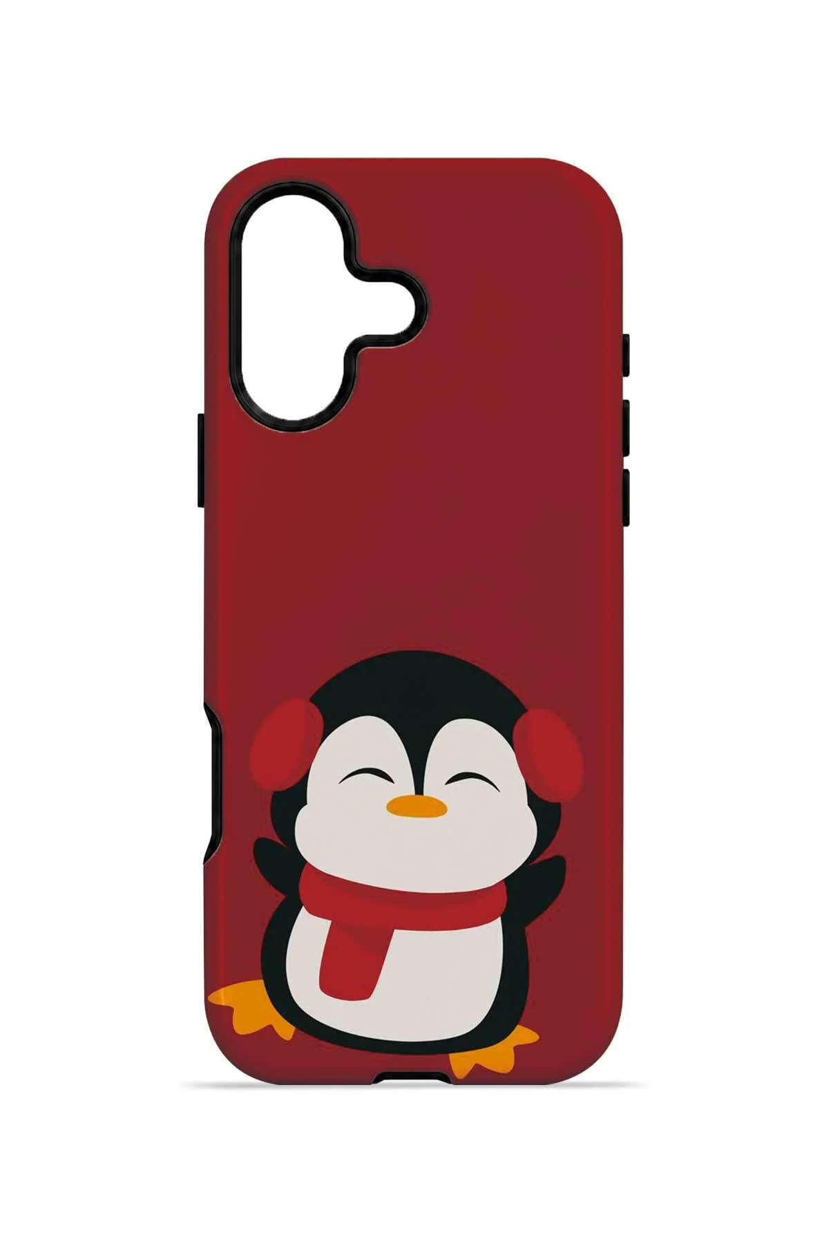 iPhone 16 Plus Vorian Çift Katmanlı Kırmızı Penguenli Kılıf - Görsel 4