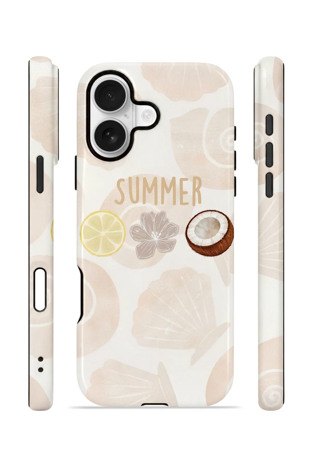 iPhone 16 Plus Vorian Çift Katmanlı Kılıf Coconut Summer Notes
