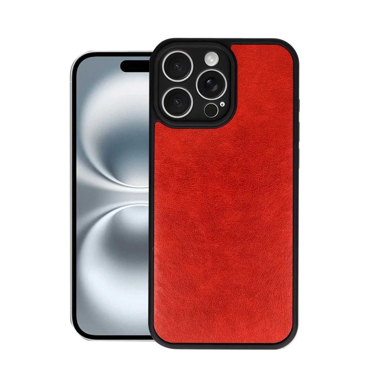 iPhone 16 Pro Aras Deri Kılıf - Kırmızı (Premium Korumalı ve Şık Tasarım)