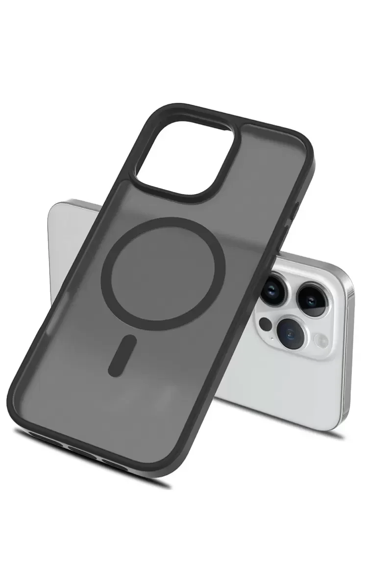 iPhone 16 Pro ile Uyumlu Jota MagSafe Kılıf - Derin Mor Premium Silikon Çift Katmanlı Koruma