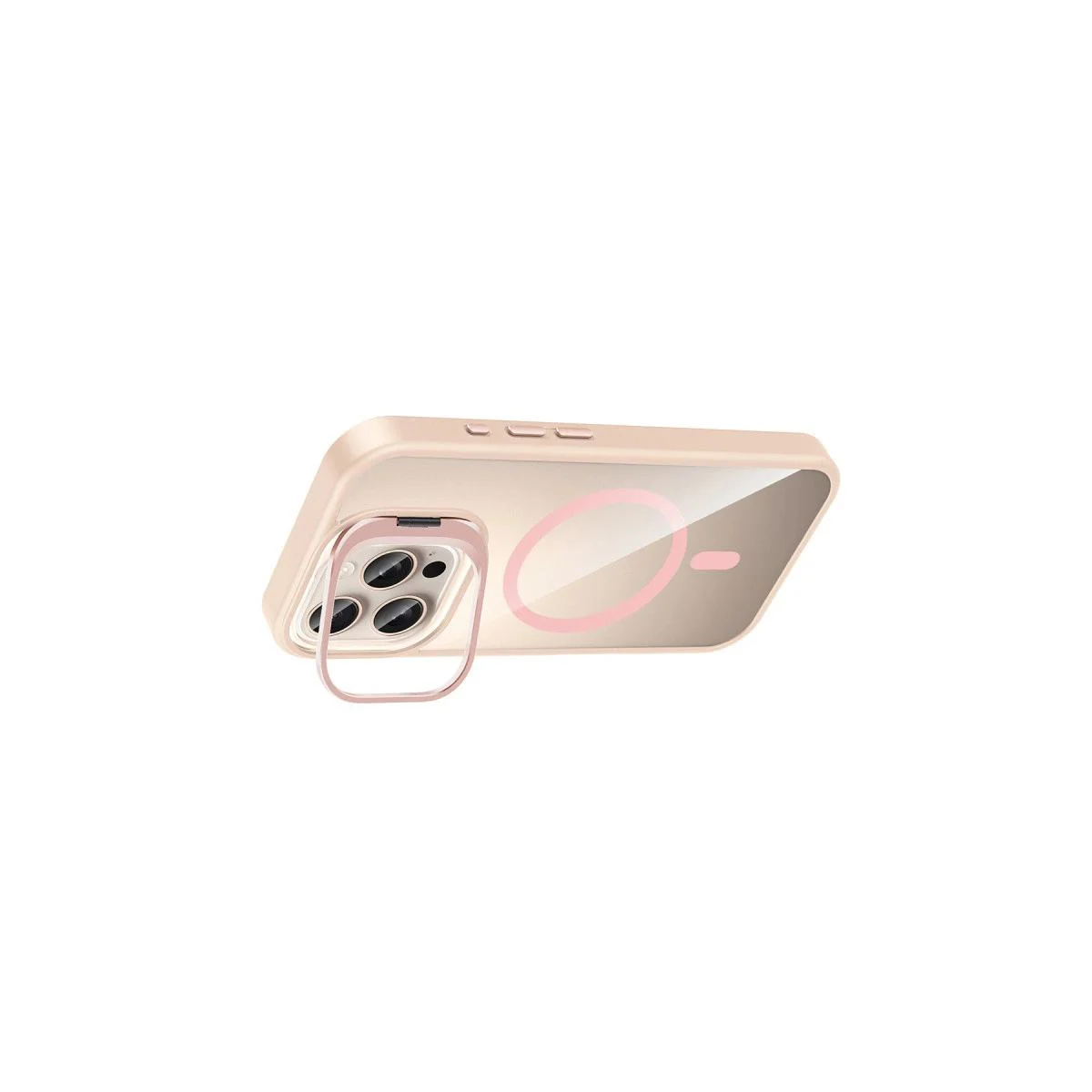 iPhone 16 Pro ile Uyumlu Remim Lensli MagSafe Standlı Şeffaf Kılıf - Pembe Fiyatı, Yorumları ve Özellikleri