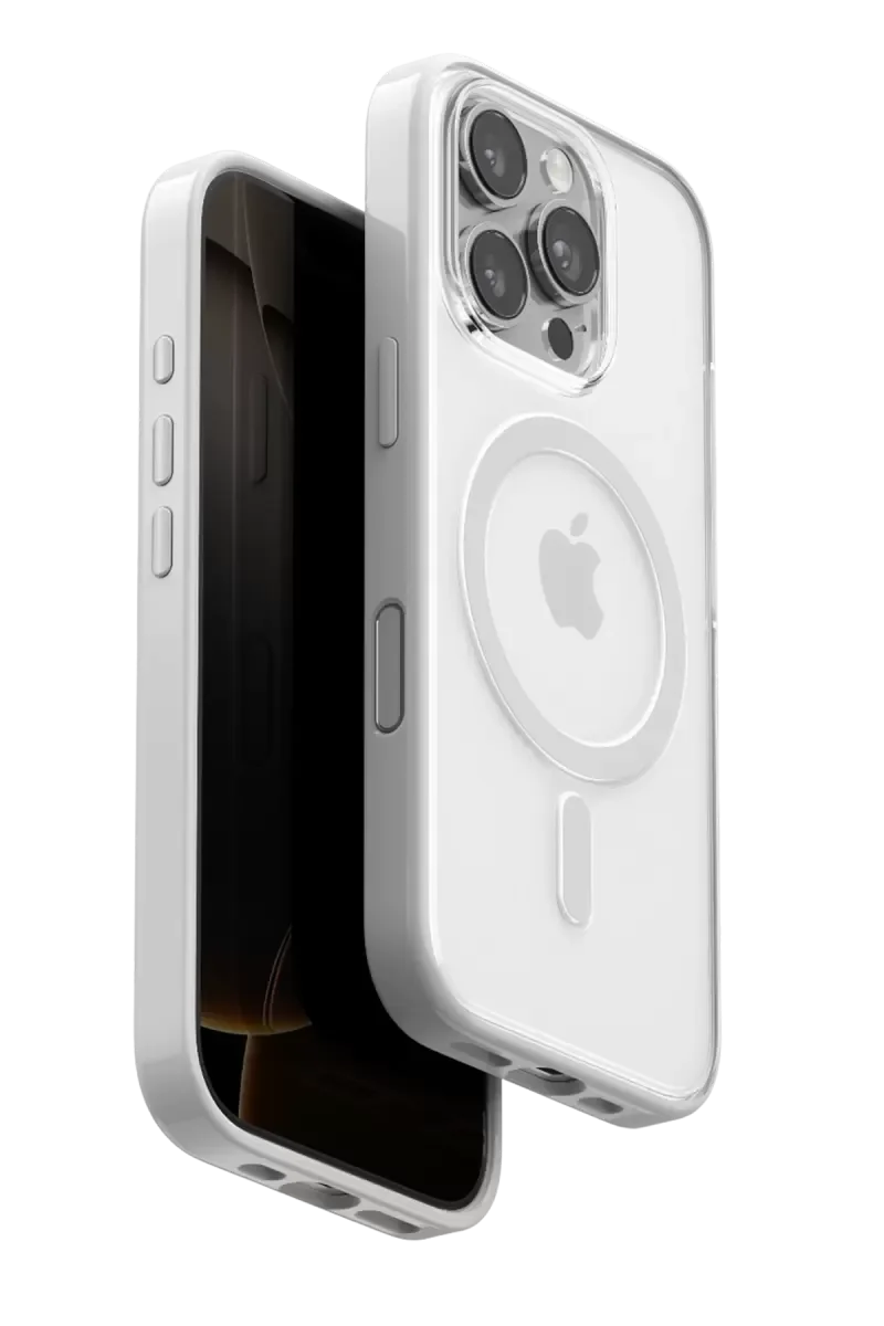 iPhone 16 Pro ile Uyumlu Joly MagSafe Şeffaf Kılıf - Beyaz, SEIKO Kalite Darbe Koruması
