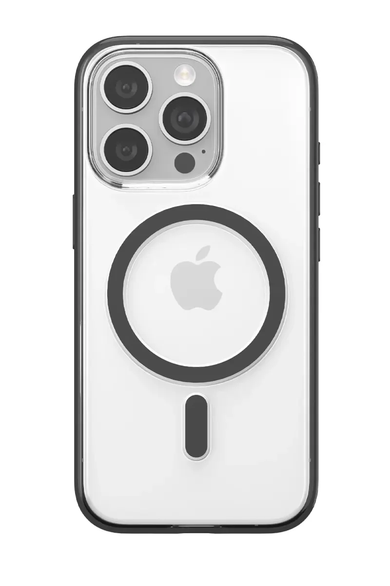 iPhone 16 Pro ile Uyumlu MagSafe Şeffaf Kılıf - Siyah Anti-Drop Koruma