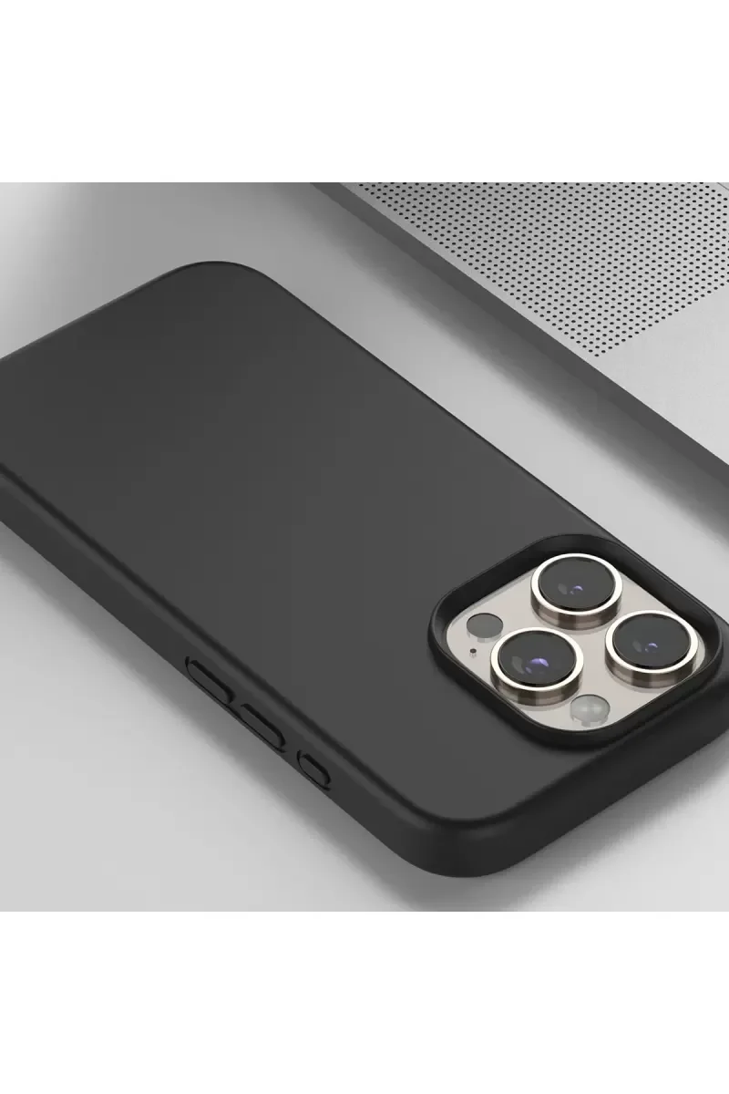 iPhone 16 Pro ile Uyumlu MagSafe Kapak - Siyah, Kadife Doku ve Kamera Koruma