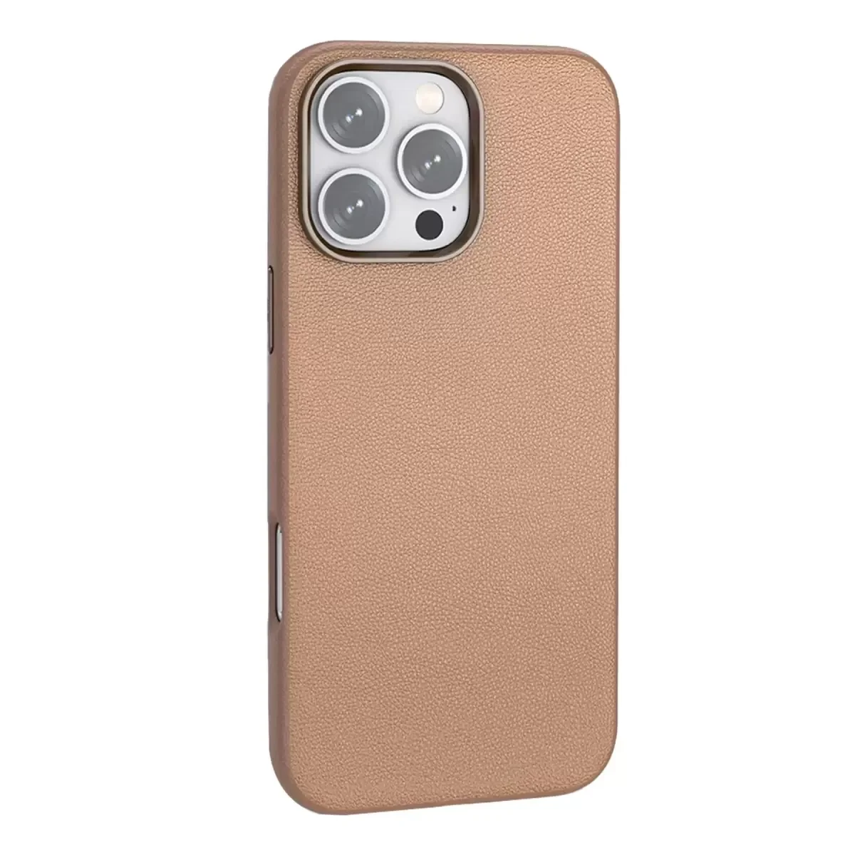 iPhone 16 Pro ile Uyumlu Wonder Deri Magsafe Kapak - Bronz