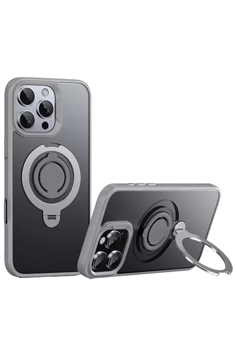 iPhone 16 Pro ile Uyumlu Avatar 360 Dönen Magsafe Kılıf - Titan Gri