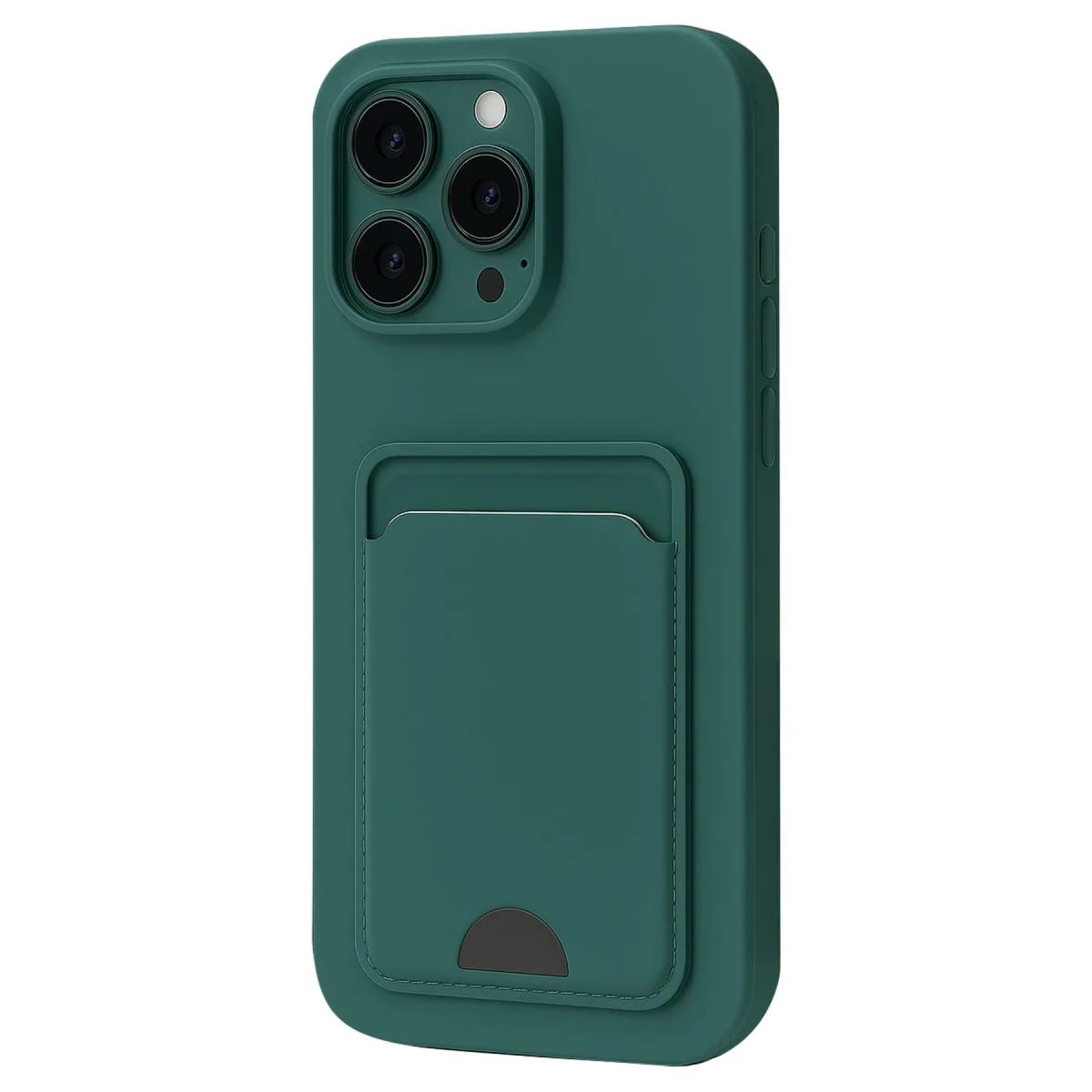 iPhone 16 Pro Kelvin Kartvizitli Silikon Kılıf - Koyu Yeşil Premium Koruma