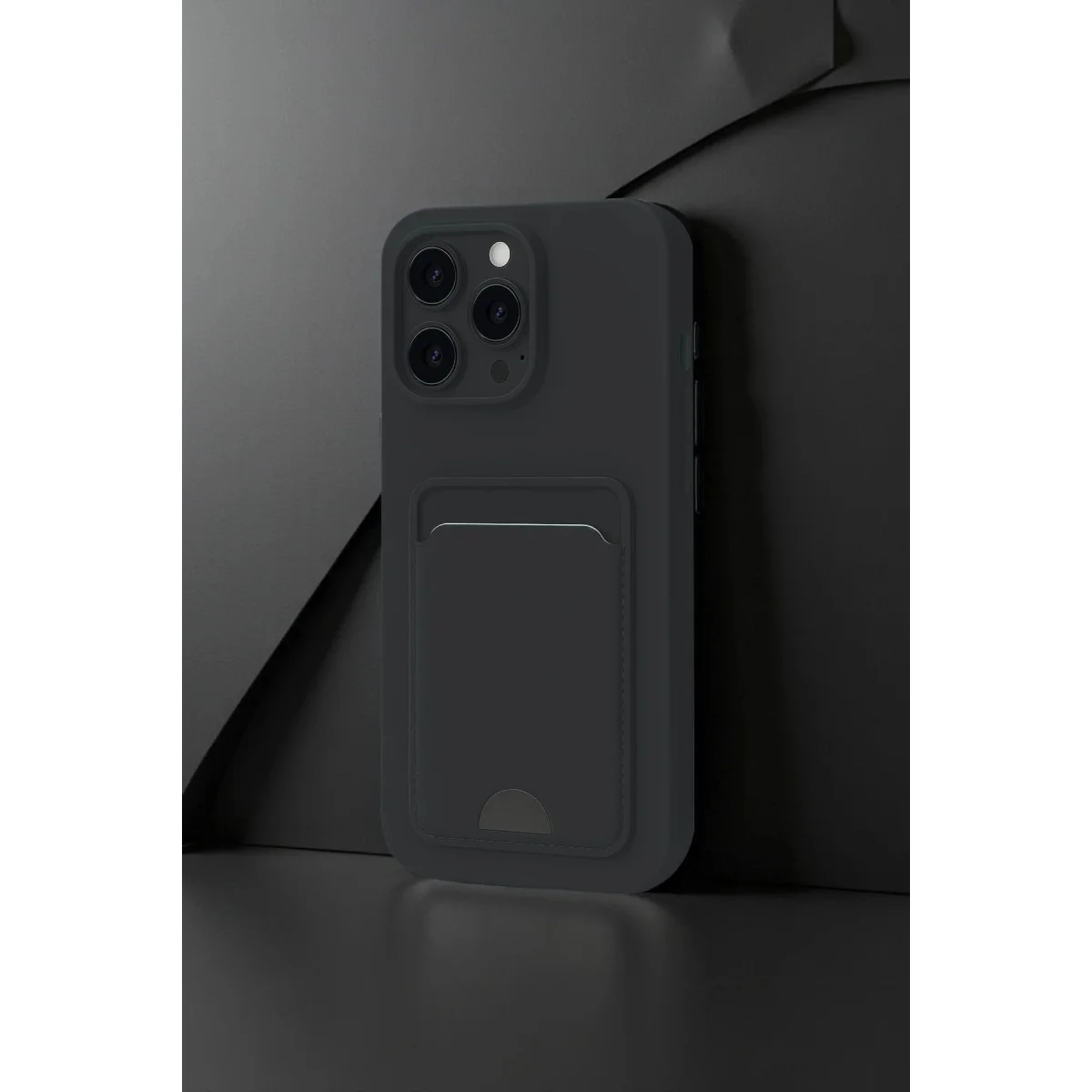 iPhone 16 Pro Kelvin Kartvizitli Silikon Kılıf - Lacivert (Premium Koruma)