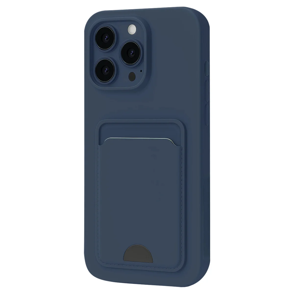 iPhone 16 Pro Kelvin Kartvizitli Silikon Kılıf - Lacivert (Premium Koruma)