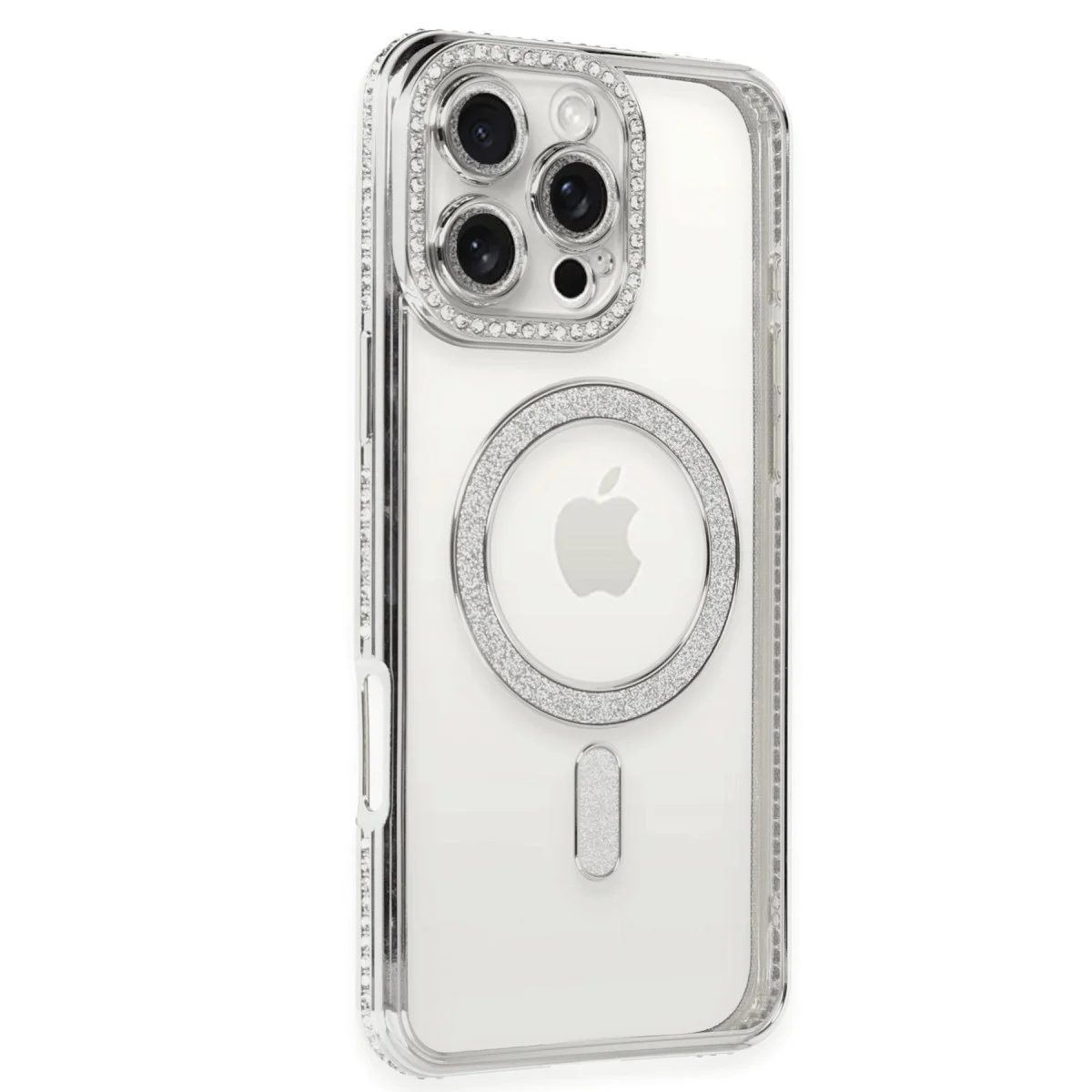 iPhone 16 Pro Kılıf - Joke Simli Magneticsafe Kılıf Gümüş