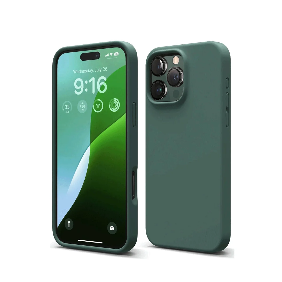 iPhone 16 Pro Kılıf First Silikon - Koyu Yeşil | Ultra İnce Darbe Emici