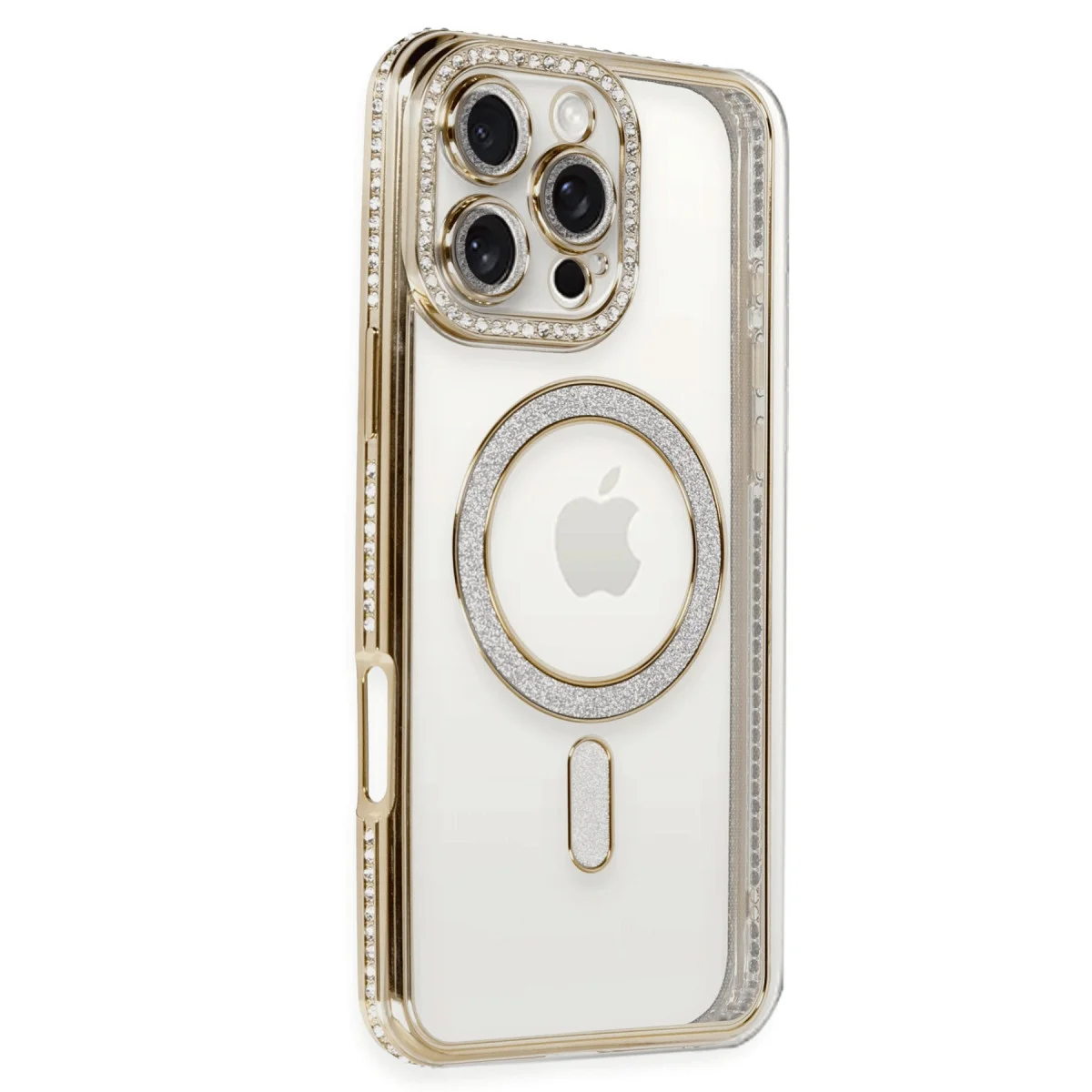 iPhone 16 Pro Kılıf Joke Simli Magneticsafe - Şık ve Korumalı Altın