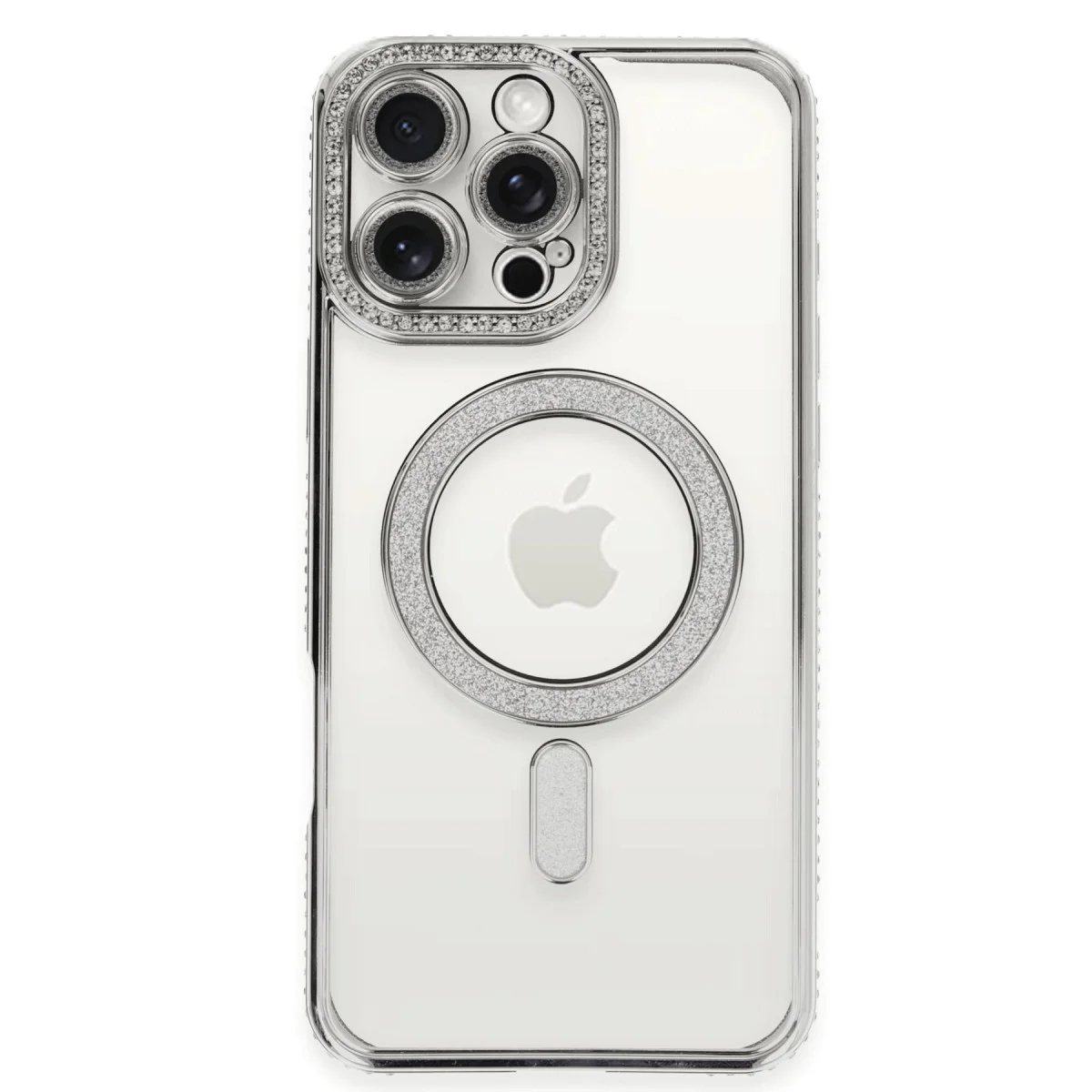 iPhone 16 Pro Kılıf - Joke Simli Magneticsafe Kılıf Gümüş