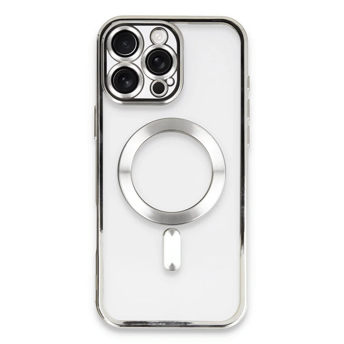 iPhone 16 Pro Kross Magneticsafe Kapak Gümüş - Kamera Koruma ve MagSafe Desteği ile Kusursuz Koruma