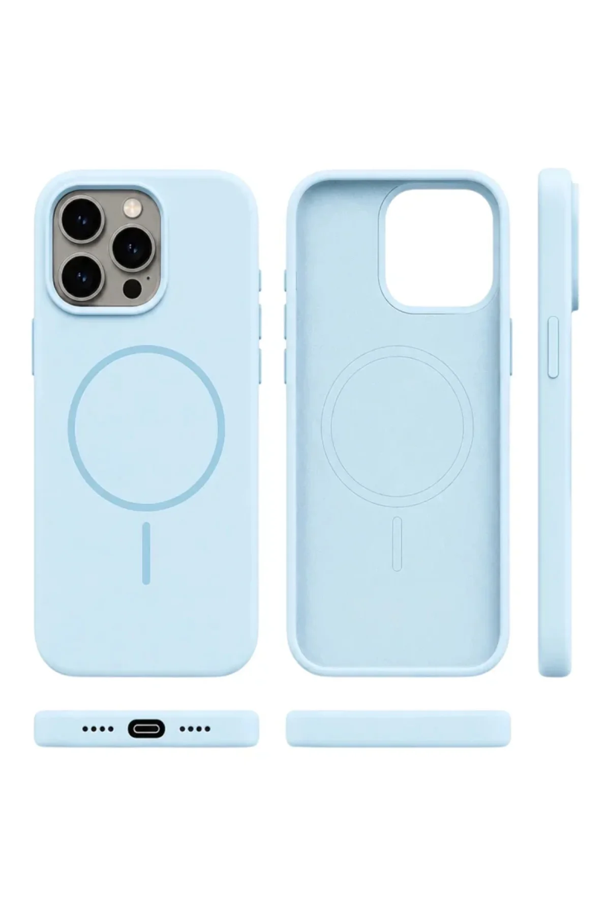 iPhone 16 Pro Mag Core Akıllı MagSafe Animasyonlu Silikon Kılıf Lila