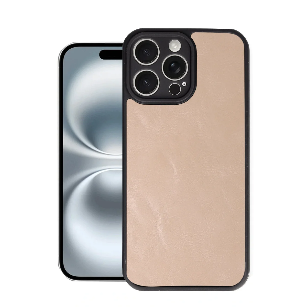 iPhone 16 Pro Max Aras Deri Kapak - Pudra, Premium Güvenlik ve Şıklık