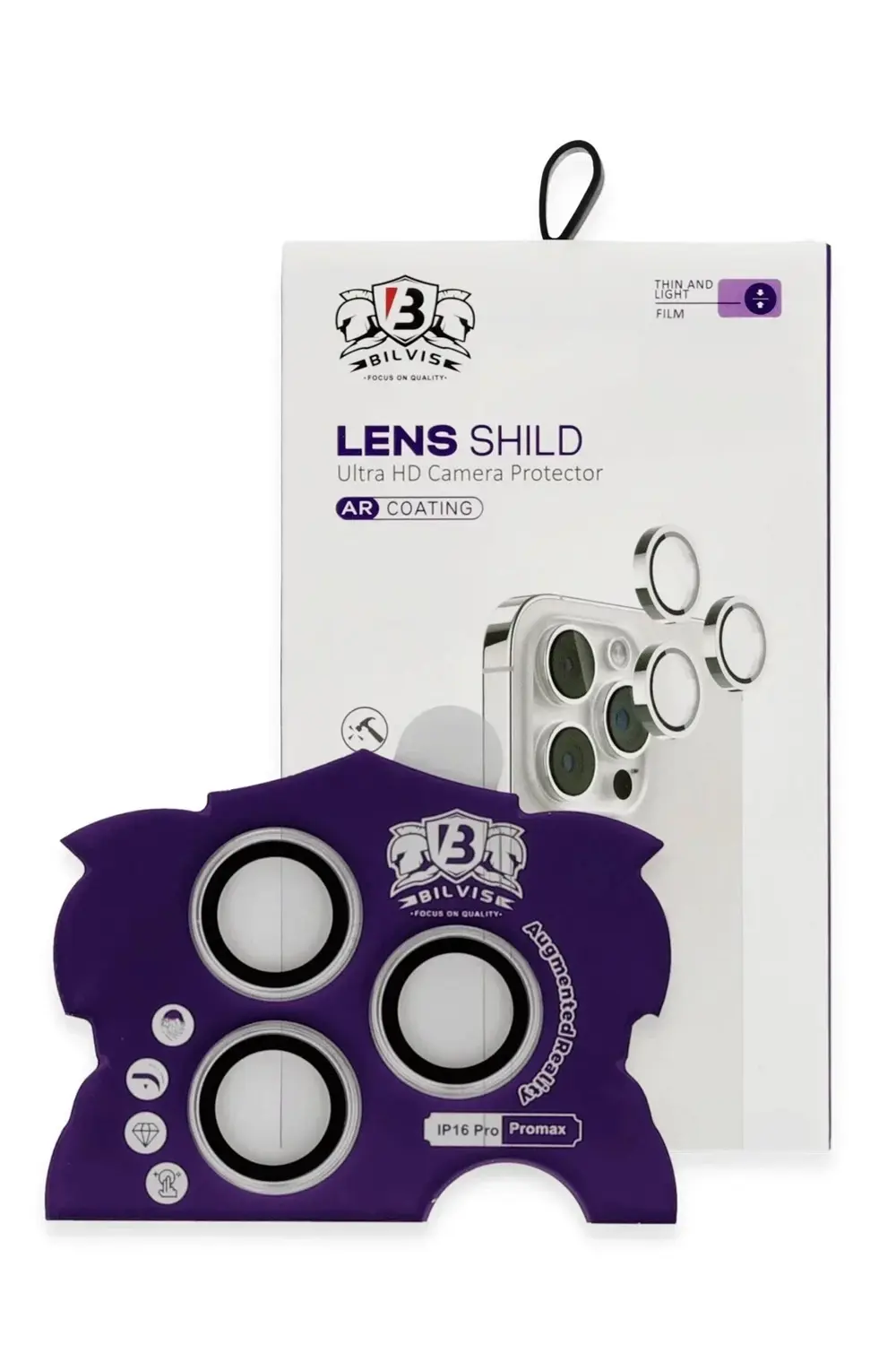 iPhone 16 Pro Max Bilvis Titan Kamera Lens - Gümüş-(5796)