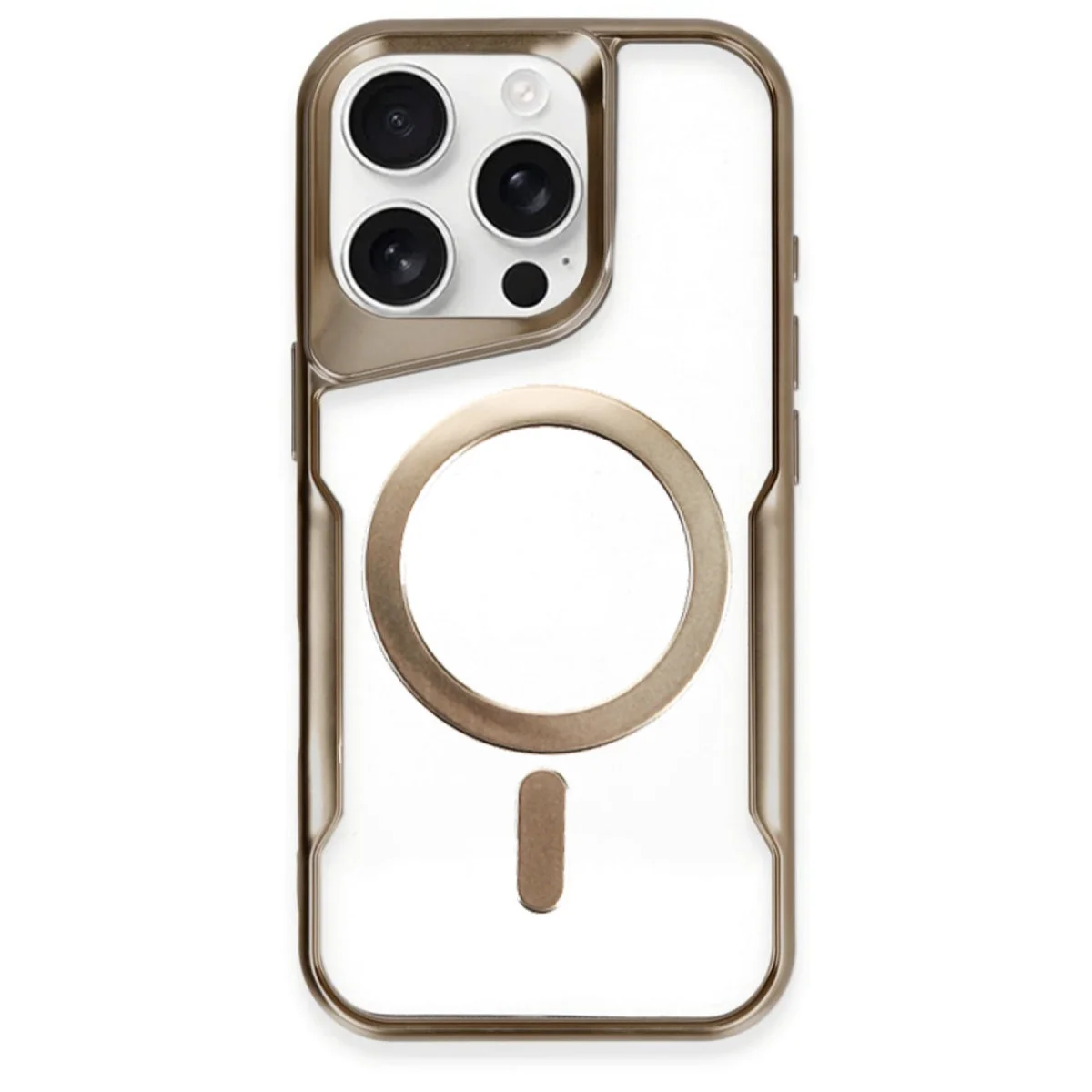 iPhone 16 Pro Max Boyi Magsafe Silikon Kapak - Kahverengi