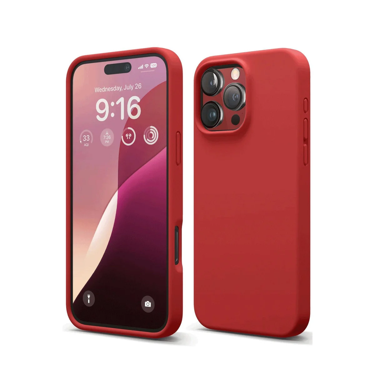 iPhone 16 Pro Max First Silikon Kılıf Kırmızı - Şık ve Darbe Emici