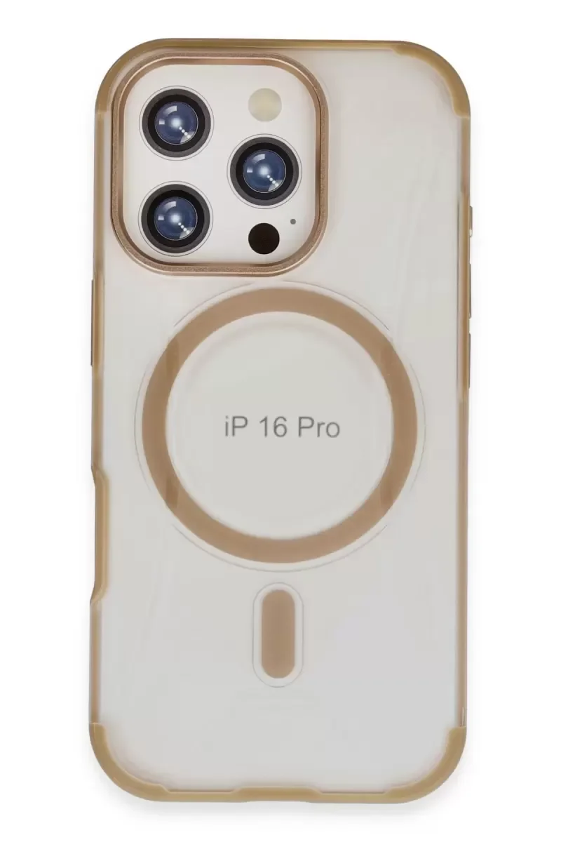 iPhone 16 Pro Max ile Uyumlu Hilton MagSafe Kılıf - Gold