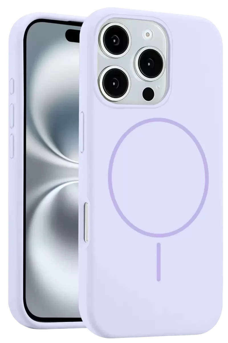 iPhone 16 Pro Max ile Uyumlu Magsafe Kapak Kılıf - Lila, Darbe ve Çizik Korumalı