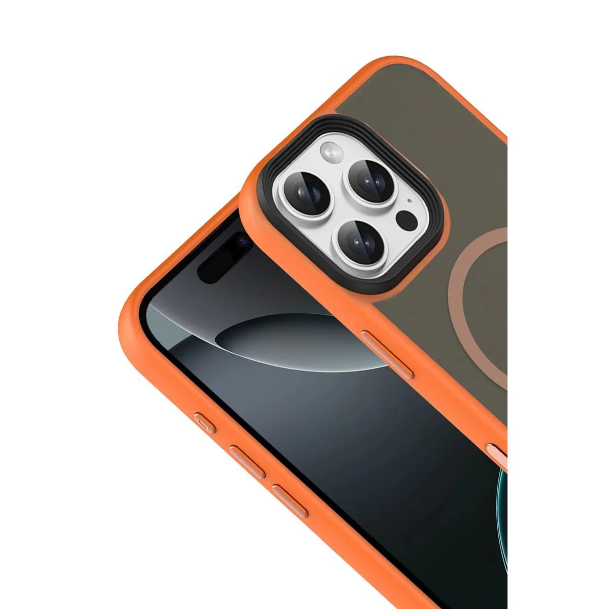 iPhone 16 Pro Max ile Uyumlu MagSafe Şeffaf Kılıf - Turuncu Megane Tasarım Fiyatı, Yorumları ve Özellikleri