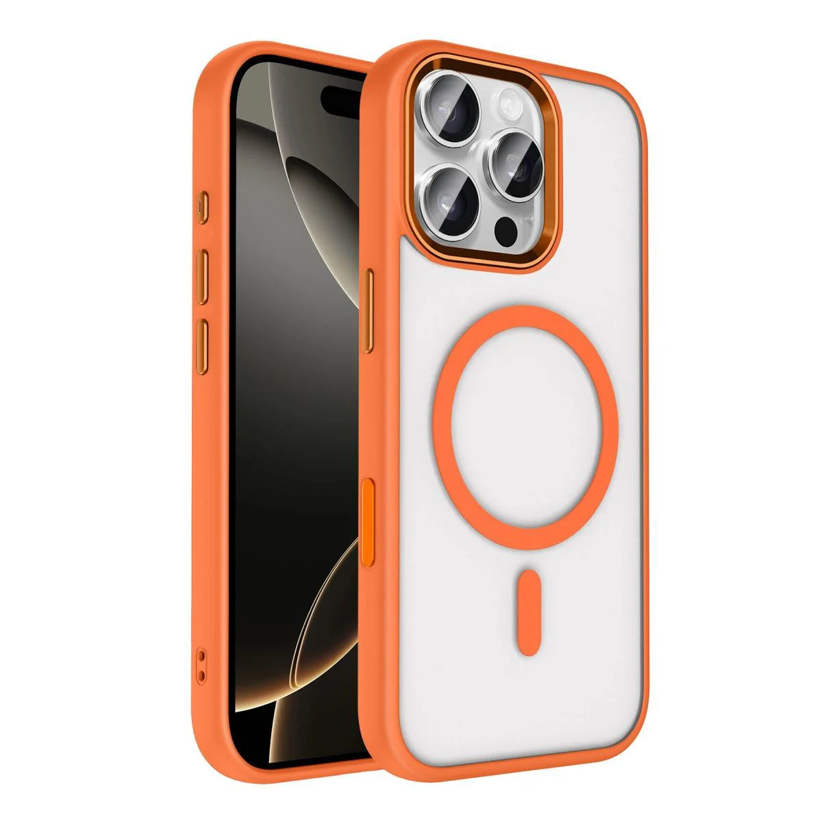 iPhone 16 Pro Max ile Uyumlu Terea MagSafe Kılıf - Turuncu, Askeri Sınıf Koruma iPhone 16 Pro Max ile Uyumlu Terea MagSafe Kılıf - Turuncu, Askeri Sınıf Koruma