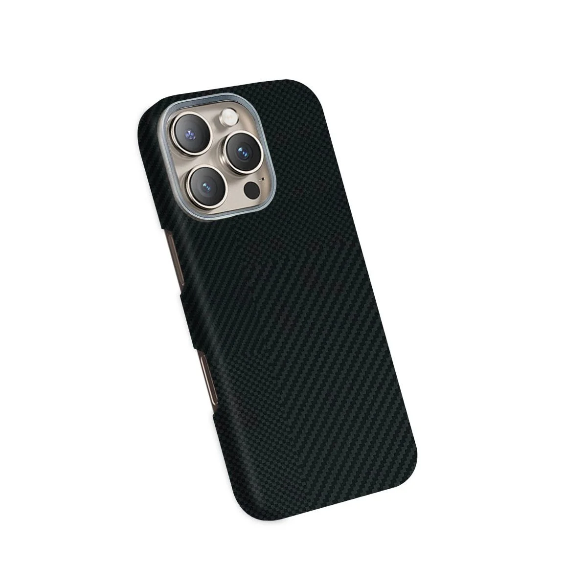 iPhone 16 Pro Max ile Uyumlu Volt MagSafe Kapak - Siyah Kevlar Desenli Darbe Emici Koruma iPhone 16 Pro Max ile Uyumlu Volt MagSafe Kapak - Siyah Kevlar Desenli Darbe Emici Koruma