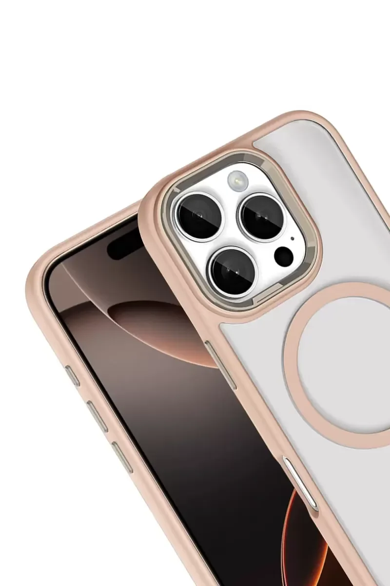 iPhone 16 Pro Max ile Uyumlu Magsafe Kılıf - Gold, 360° Askeri Sınıf Koruma
