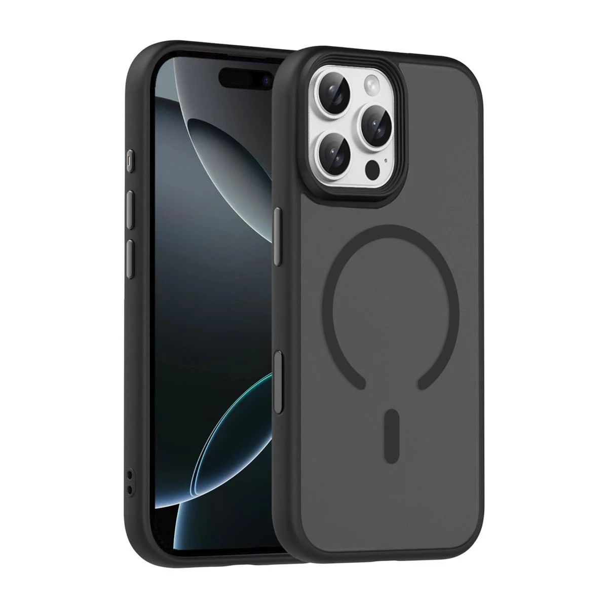 iPhone 16 Pro Max ile Uyumlu Megane MagSafe Kılıf - Siyah, Askeri Sınıf Koruma iPhone 16 Pro Max ile Uyumlu Megane MagSafe Kılıf - Siyah, Askeri Sınıf Koruma