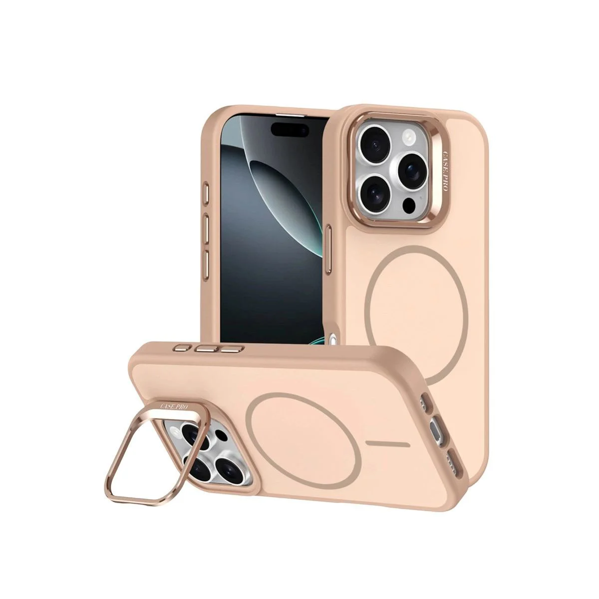 iPhone 16 Pro Max ile Uyumlu Flexa MagSafe Kılıf - Gold iPhone 16 Pro Max ile Uyumlu Flexa MagSafe Kılıf - Gold