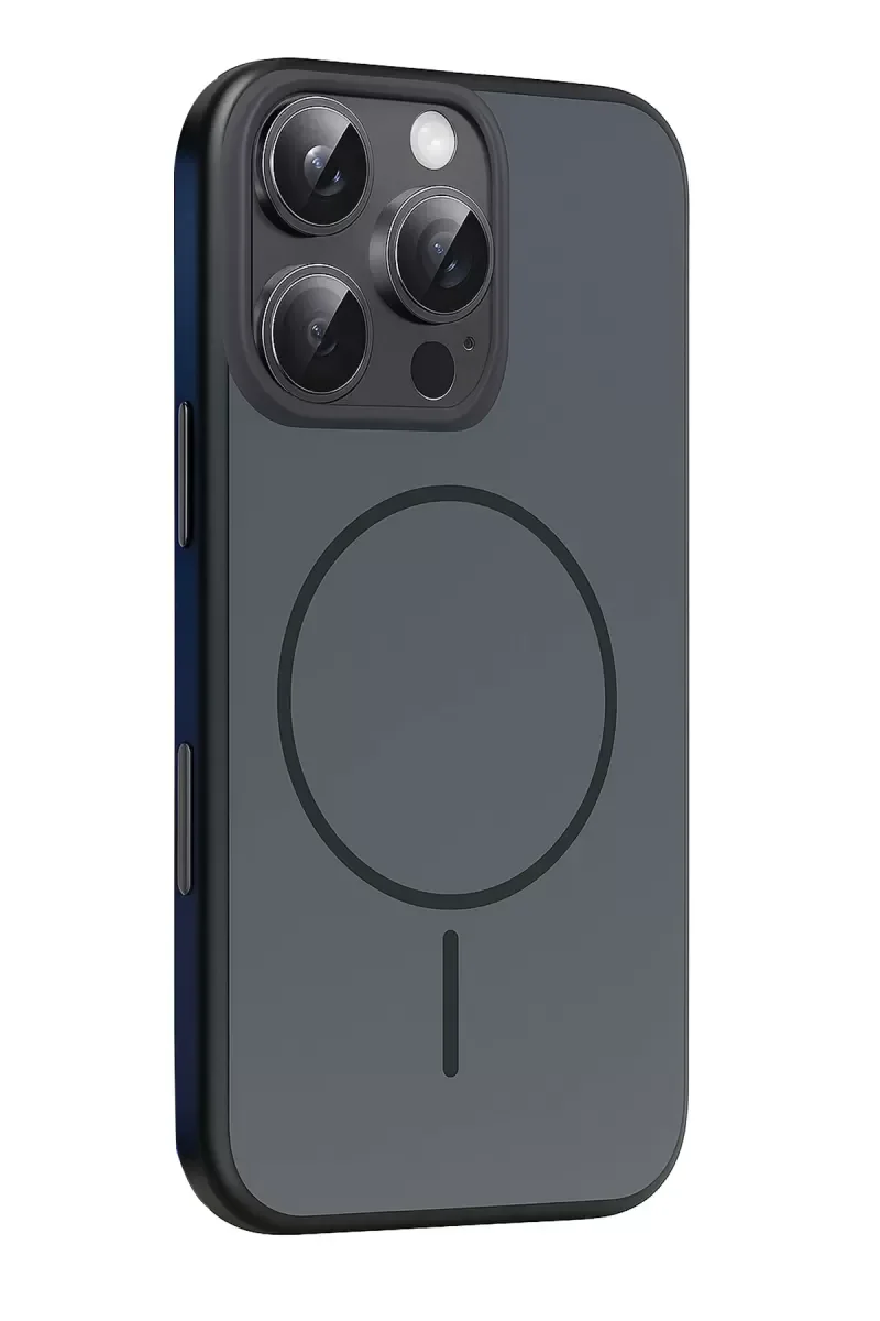 iPhone 16 Pro Max ile Uyumlu MagSafe Şarj Destekli Siyah Silikon Kılıf - Darbe Koruma