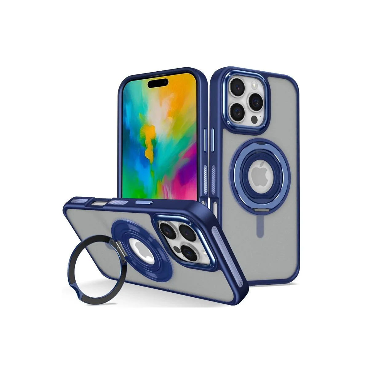 iPhone 16 Pro Max ile Uyumlu Banza MagSafe Standlı Şeffaf Kılıf - Lacivert Fiyatı, Yorumları ve Özellikleri