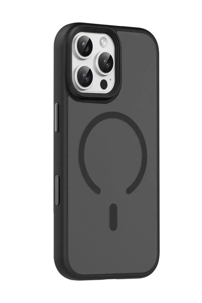 iPhone 16 Pro Max ile Uyumlu Megane MagSafe Kılıf - Siyah, Tam Koruma