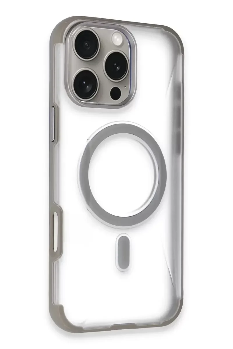 iPhone 16 Pro Max ile Uyumlu Hilton MagSafe Kılıf - Titan Gri Darbe ve Çizilme Koruması