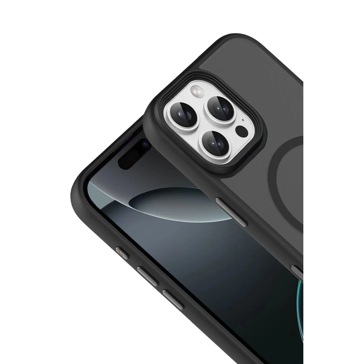 iPhone 16 Pro Max ile Uyumlu Megane MagSafe Kılıf - Siyah, Askeri Sınıf Koruma iPhone 16 Pro Max ile Uyumlu Megane MagSafe Kılıf - Siyah, Askeri Sınıf Koruma