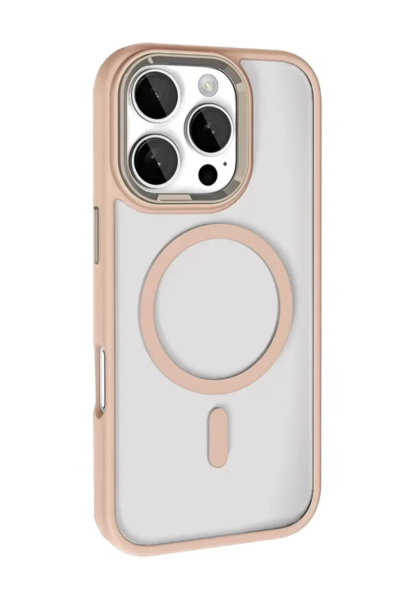 iPhone 16 Pro Max ile Uyumlu Magsafe Kılıf - Gold, 360° Askeri Sınıf Koruma