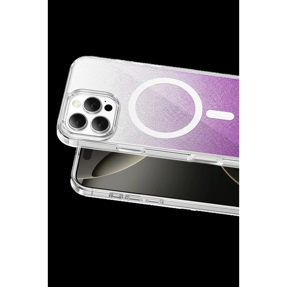 iPhone 16 Pro Max ile Uyumlu Sora Simli MagSafe Kılıf - Mor | Kristal Şeffaf iPhone 16 Pro Max ile Uyumlu Sora Simli MagSafe Kılıf - Mor | Kristal Şeffaf