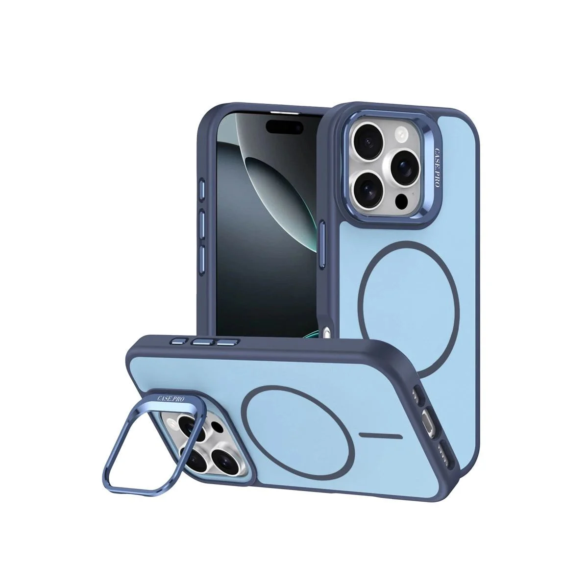 iPhone 16 Pro Max ile Uyumlu Flexa MagSafe Kılıf - Mavi, Darbelere Karşı Koruma, Katlanabilir Kamera Standı iPhone 16 Pro Max ile Uyumlu Flexa MagSafe Kılıf - Mavi, Darbelere Karşı Koruma, Katlanabilir Kamera Standı