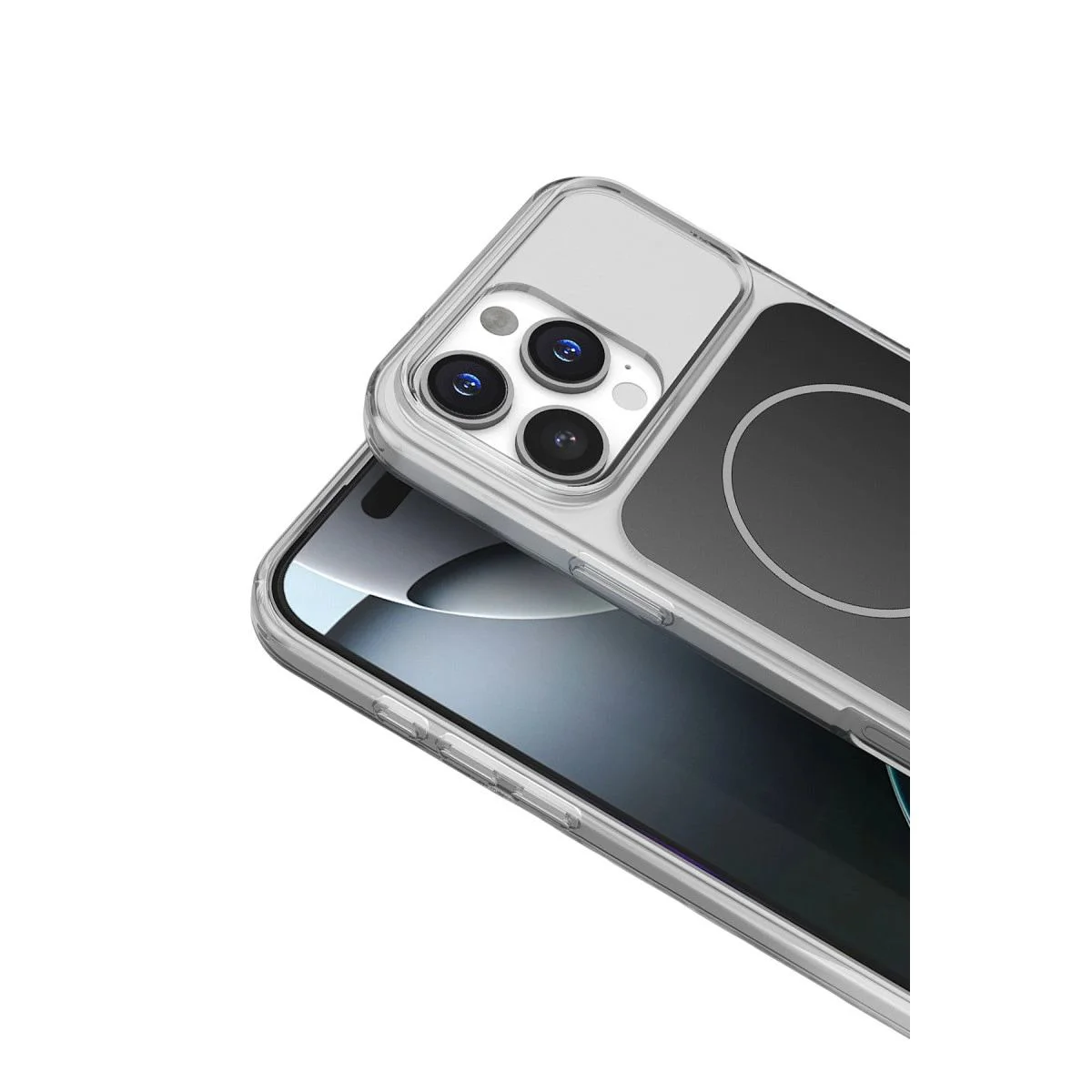iPhone 16 Pro Max ile Uyumlu Bruma MagSafe Şeffaf Kılıf - Siyah iPhone 16 Pro Max ile Uyumlu Bruma MagSafe Şeffaf Kılıf - Siyah