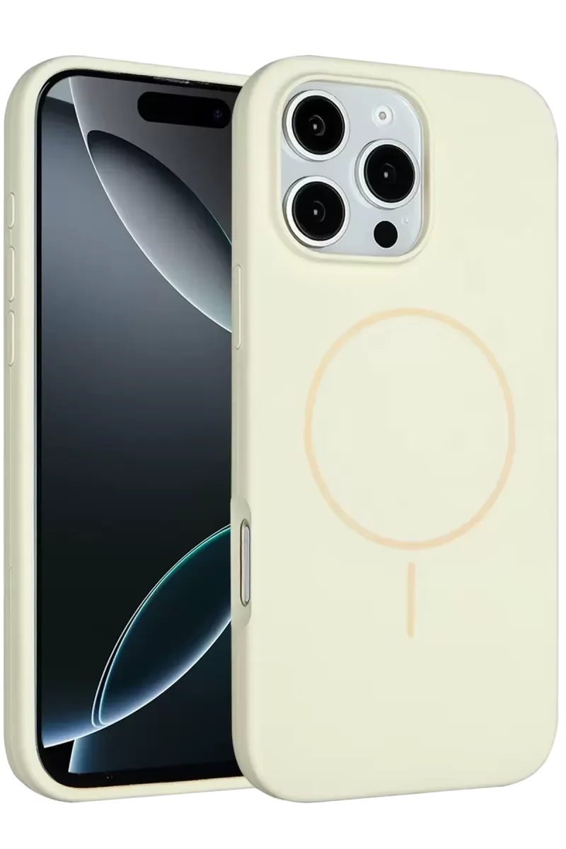 iPhone 16 Pro Max ile Uyumlu Jully MagSafe Kılıf Kapak - Bej