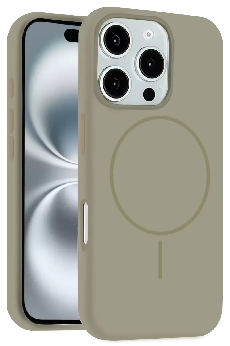 iPhone 16 Pro Max ile Uyumlu Magsafe Kapak Kılıf - Çöl Titanyum