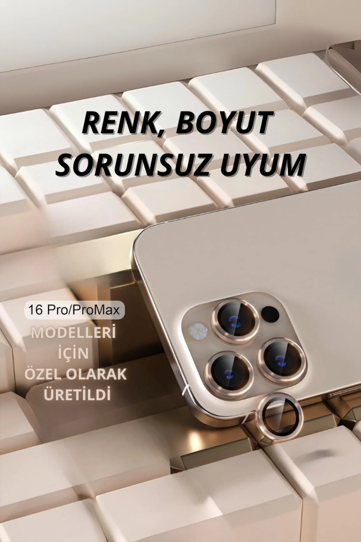 İphone 16 Pro Max Kamera Lens Koruyucu Naturel