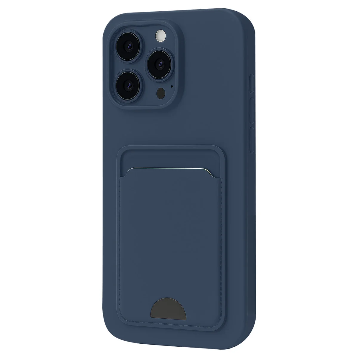 iPhone 16 Pro Max Kelvin Kartvizitli Silikon Kılıf - Lacivert & Fonksiyonel