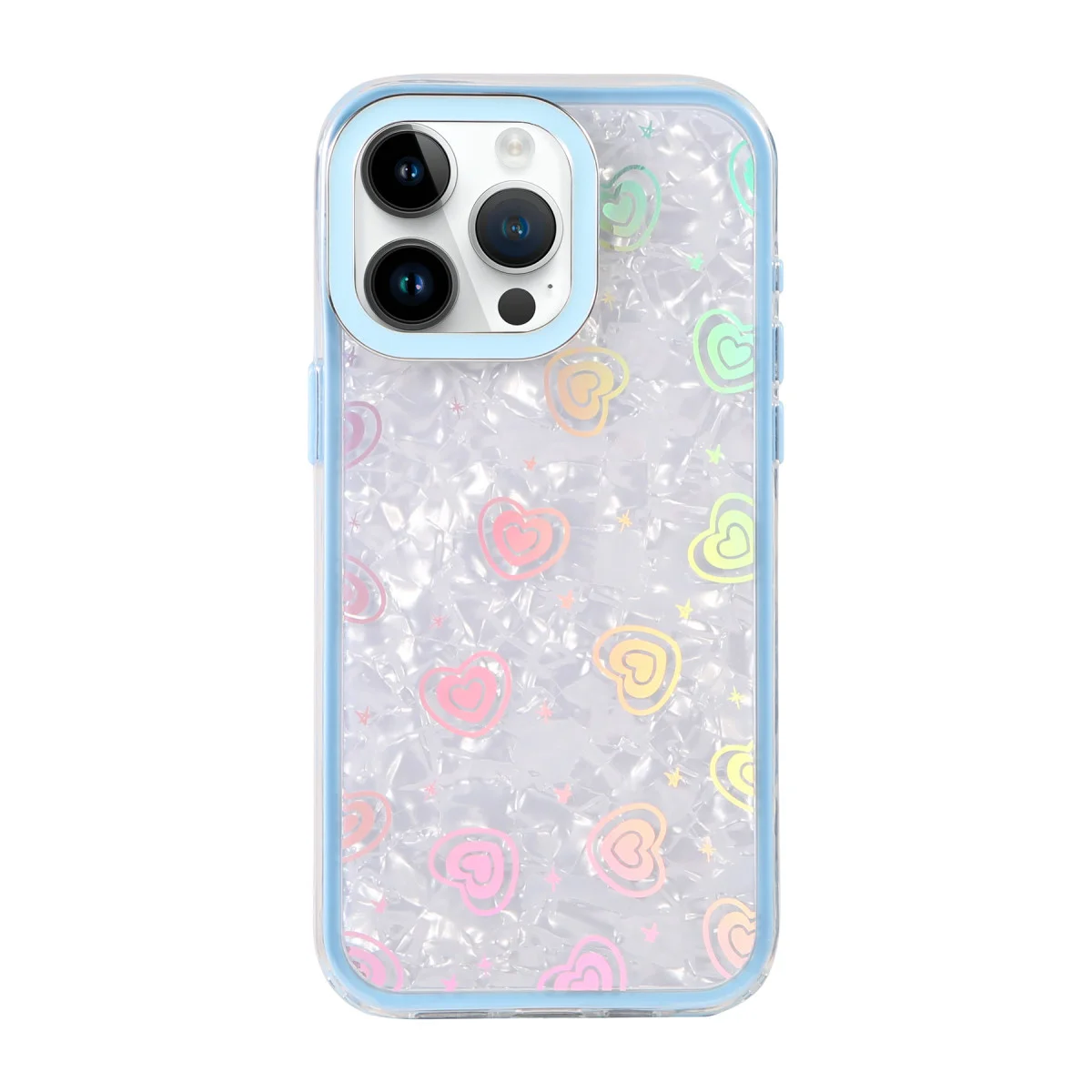 iPhone 16 Pro Max Lumi Desenli Kristal Kapak - Mavi